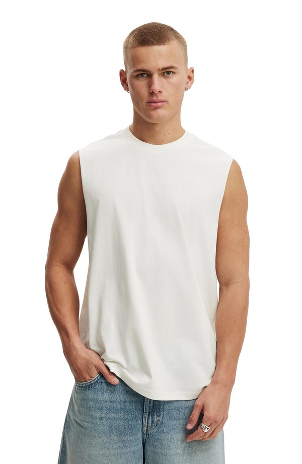 コットンオン メンズ トップス Tシャツ Cotton Men Everyday Fit Muscle Vintage White ホワイト