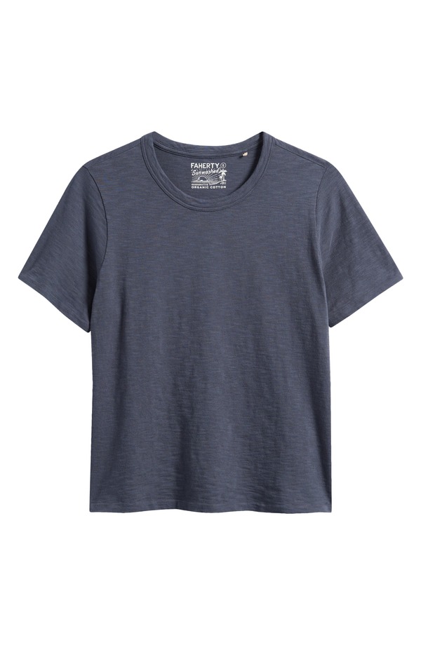 ファレティ レディース トップス Tシャツ コットン Faherty Sunwashed Essential Cotton T-Shirt Dune Navy ネイビー 15,826円
