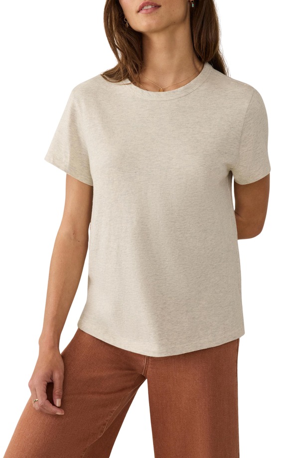 ファレティ レディース トップス Tシャツ コットン Faherty Sunwashed Essential Cotton T-Shirt Islandune Heather ヘザー