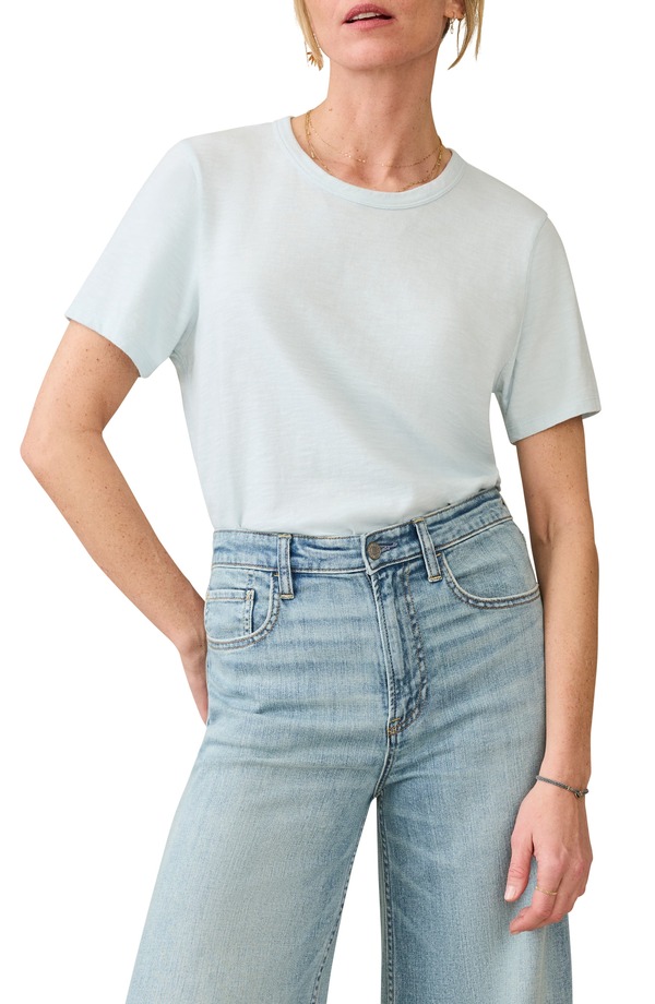 ファレティ レディース トップス Tシャツ コットン Faherty Sunwashed Essential Cotton T-Shirt Sky