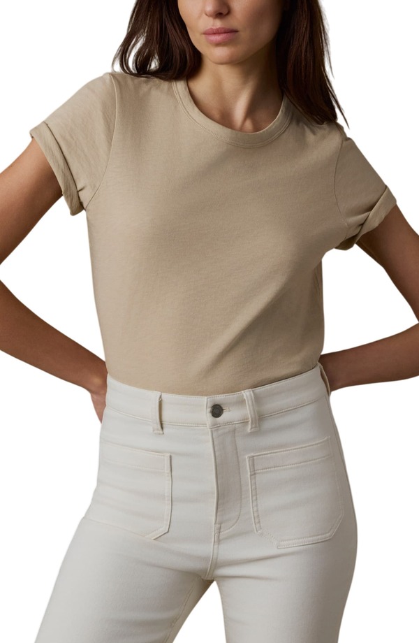 ファレティ レディース トップス Tシャツ コットン Faherty Sunwashed Essential Cotton T-Shirt White Pepper ホワイト