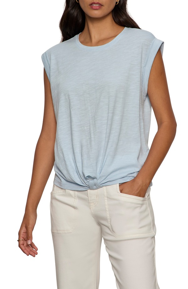 サンクチュアリー レディース トップス Tシャツ Sanctuary Knotted Muscle Tee Blue Aura ブルー