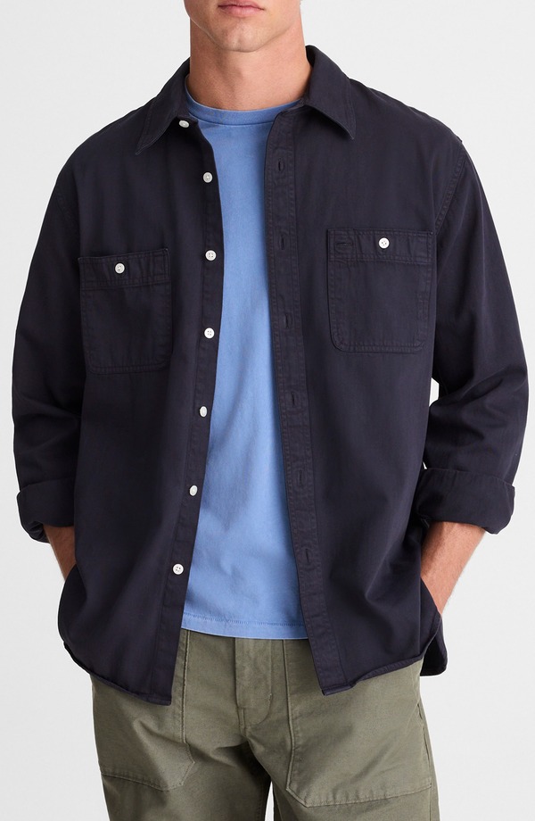 メイドウェル メンズ トップス プルオーバー 綿織物 Madewell Cotton Button-Up Work Shirt Deep Indigo インディゴ