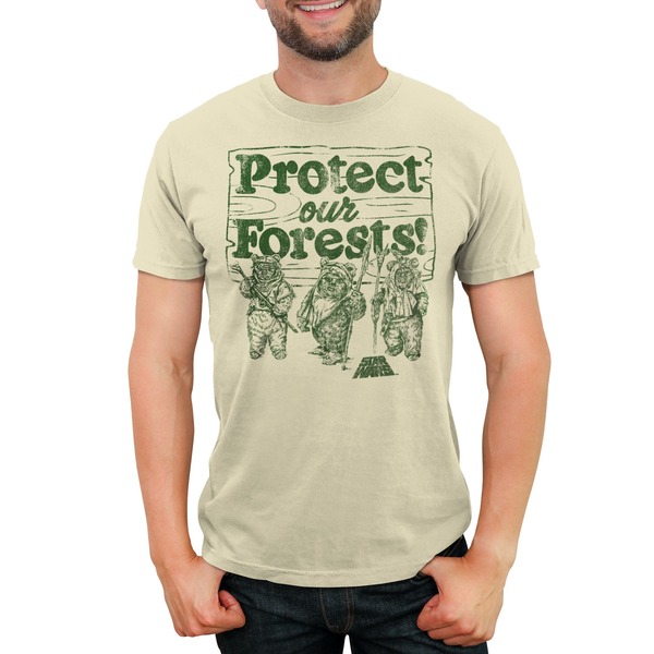 スター ウォーズ メンズ トップス Tシャツ グラフィック Men'star Wars Ewok Protect Our Forests Graphic T-Shirt Cream クリーム