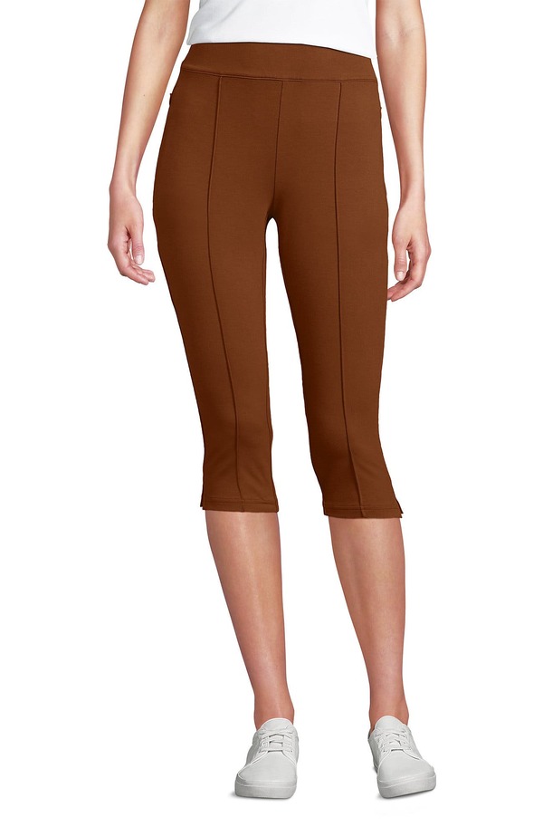 ランズエンド レディース ボトムス ハーフパンツ・ショーツ キャップ Lands' End Starfishigh Rise Pintuck Capri Pants Rich Ginger Brown ブラウン|ReVida 店