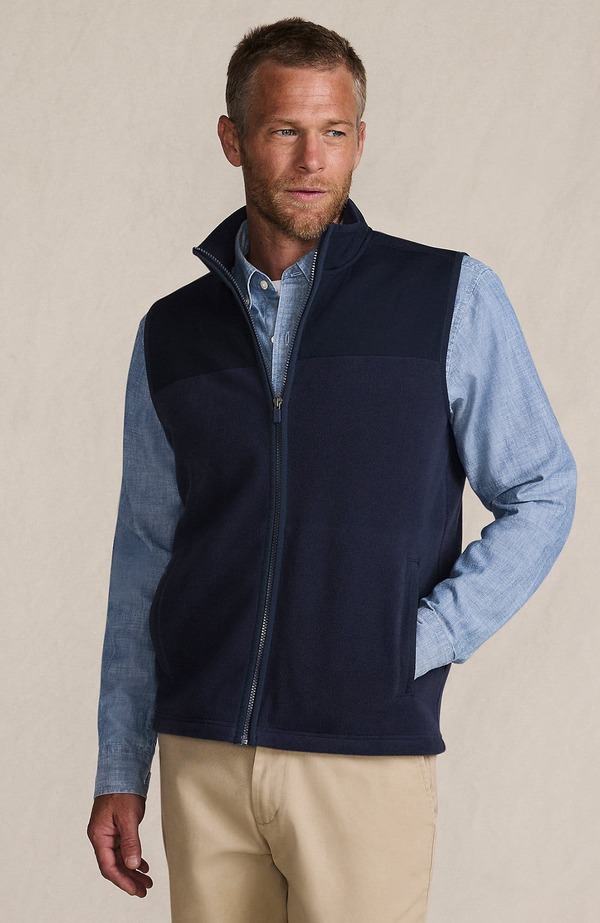 ランズエンド メンズ アウター ジャケット・ブルゾン ベスト フリース Lands' End AnyweatherainDefense Fleece Vest Radiant Navy ネイビー