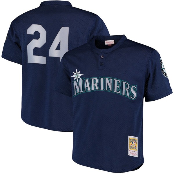 ミッチェル&ネス メンズ トップス シャツ メッシュ ジャージー Men's Mitchell & Ness Ken Griffey Jr. Navy Seattle Mariners Cooperstown Collection Mesh Batting Practice Jersey Navy ネイビー