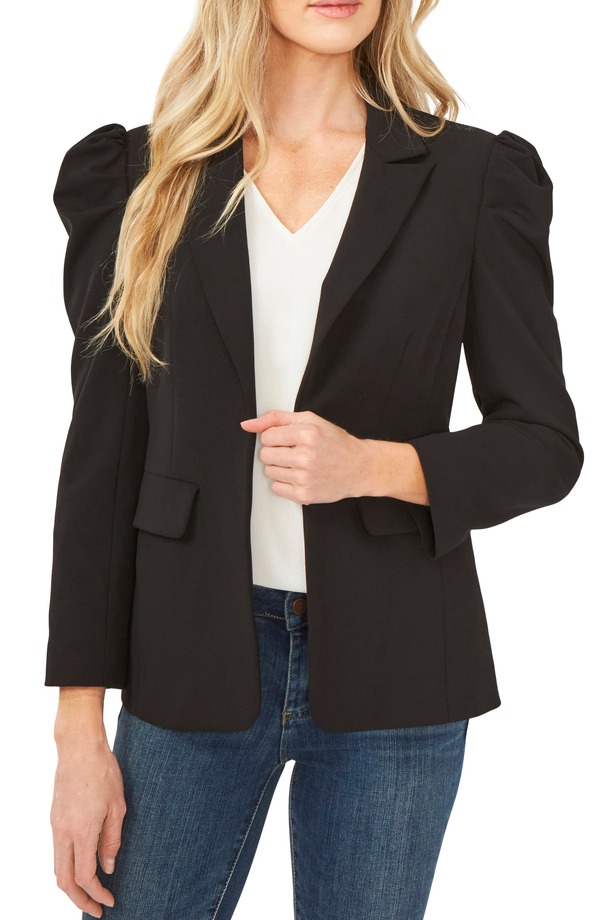 セセ レディース アウター ジャケット・ブルゾン ブレザー CeCe Puff Shoulder Open Front Ponte Blazerich Black ブラック 27,548円