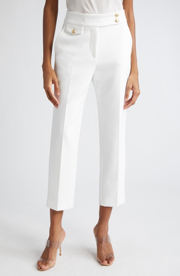 ヴェロニカ ベアード レディース ボトムス レギンス ズボン下 Veronica Beard Renzo Cropants Off White/Gold 象牙色