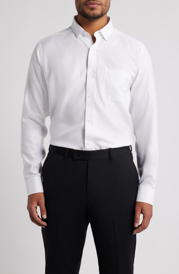 ジョンストンアンドマーフィー メンズ トップス シャツ コットン Johnston & Murphy Non-Iron Cotton Dobby Dresshirt White ホワイト