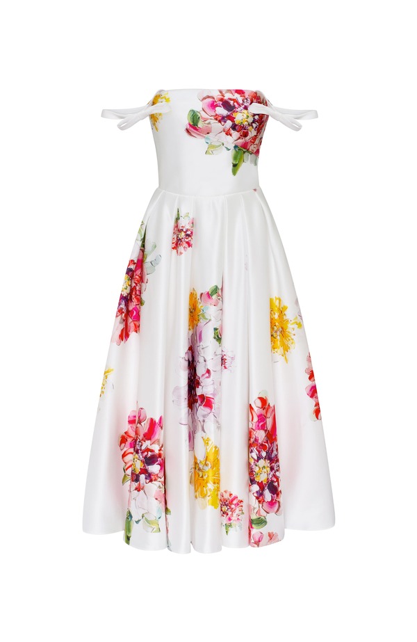 ミルカ レディース トップス ワンピース フラワー柄 フラワー Milla Tea-length floral dress Ivory Floral アイボリー