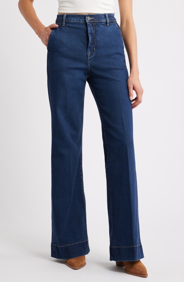 ヒドゥン ジーンズ レディース ボトムス デニムパンツ ハイウエスト HIDDEN JEANS High Waist Flare Trouser Jeans Dark Wash