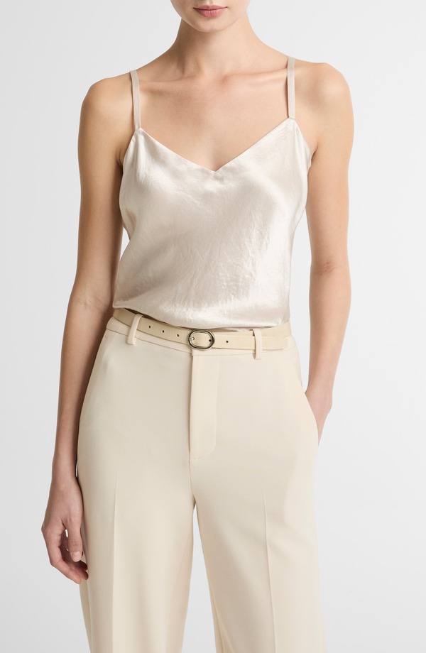 ヴィンス レディース トップス シャツ サテン Vince Crinkle Satin Camisole Champagne シャンパン