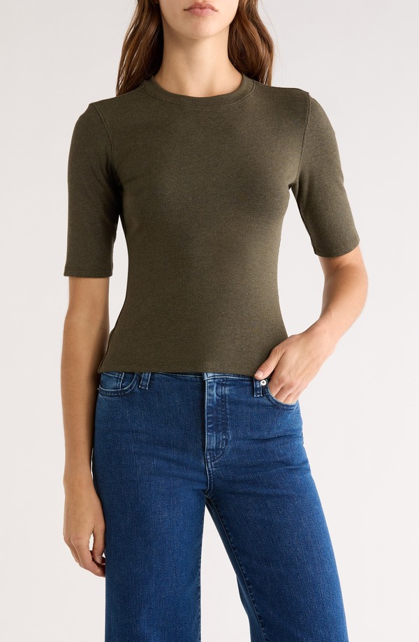 フレーム レディース トップス シャツ FRAME Theather Stretch Modal Rib Top Rich Military Heather ヘザー