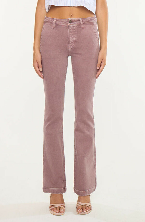 カンクン レディース シューズ ブーツ・レインブーツカット ジーンズ KanCan Max Mid Rise Trouser Bootcut Jeans Mauve