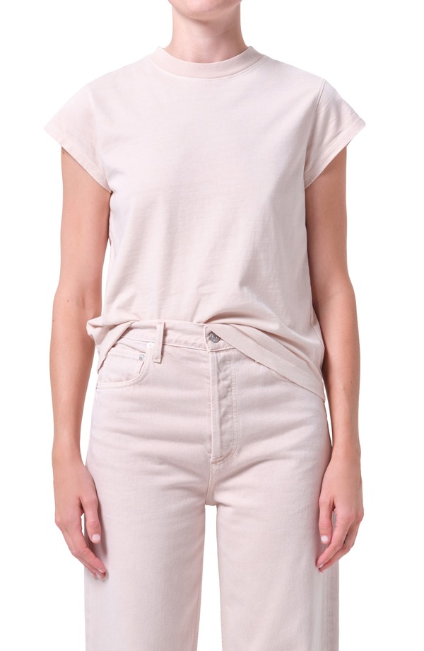 アゴルド レディース トップス ティーシャツ 鳥打ち帽 AGOLDE Long Line Bryce Cap Sleeve T-Shirt Foundation Rose トップス-レディースファッション