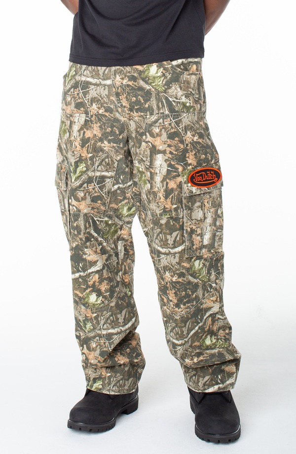フォンダッチ メンズ ボトムス 心地好いズボン下 Von Dutch Baggy Straight Double Cargo Hunter Pant In The Woods