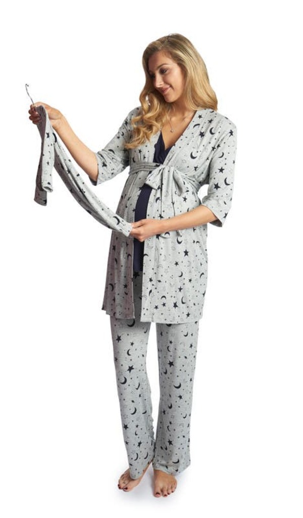 エヴァリーグレー レディース アンダーウェア ナイトウェア マタニティ Everly Grey Analise During & After 5-Piece Maternity/Nursing Sleep Set for Mom & Baby Twinkle Night