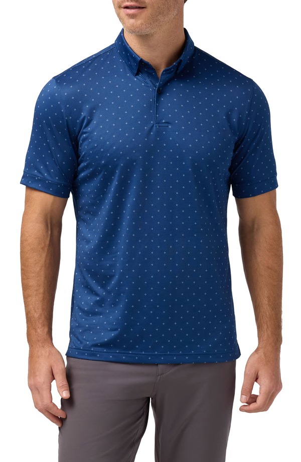 ミズンメイン メンズ トップス シャツ ニット Mizzen+Main Haylard Neatextured Knit Polo Midnight Navy Scattered Jack ネイビー