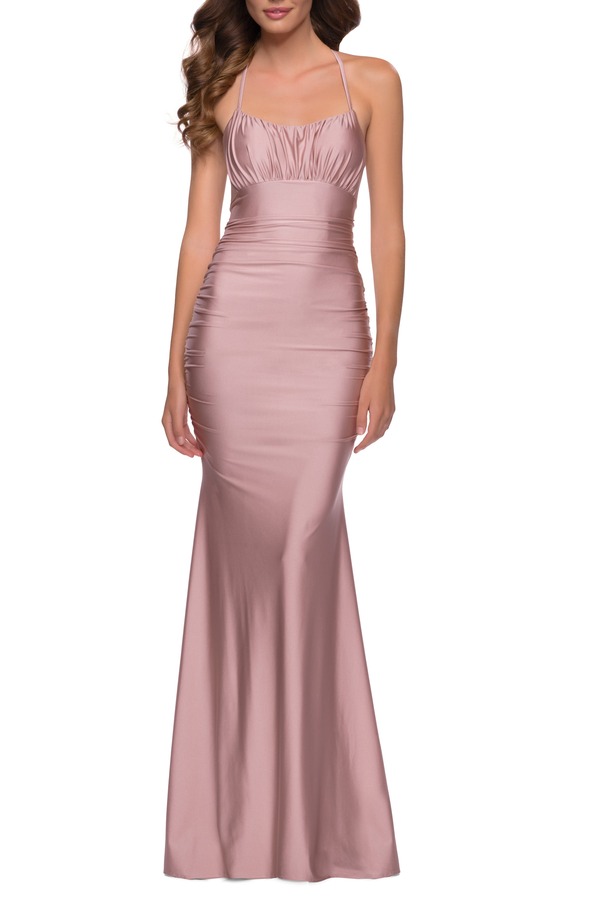 ラフェム レディース トップス ワンピース ジャージー La Femme On Trend Jersey Long Dress with Ruching on Bodice Mauve 56,280円