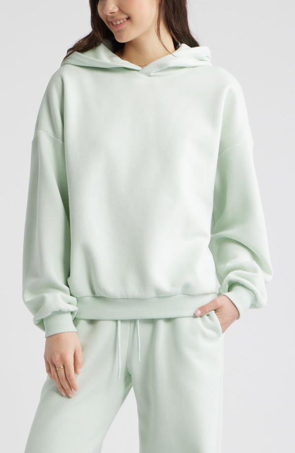 ビーピー レディース アウター パーカー・スウェット フリース BP. Relaxed Fleece Hoodie Green Cloud グリーン