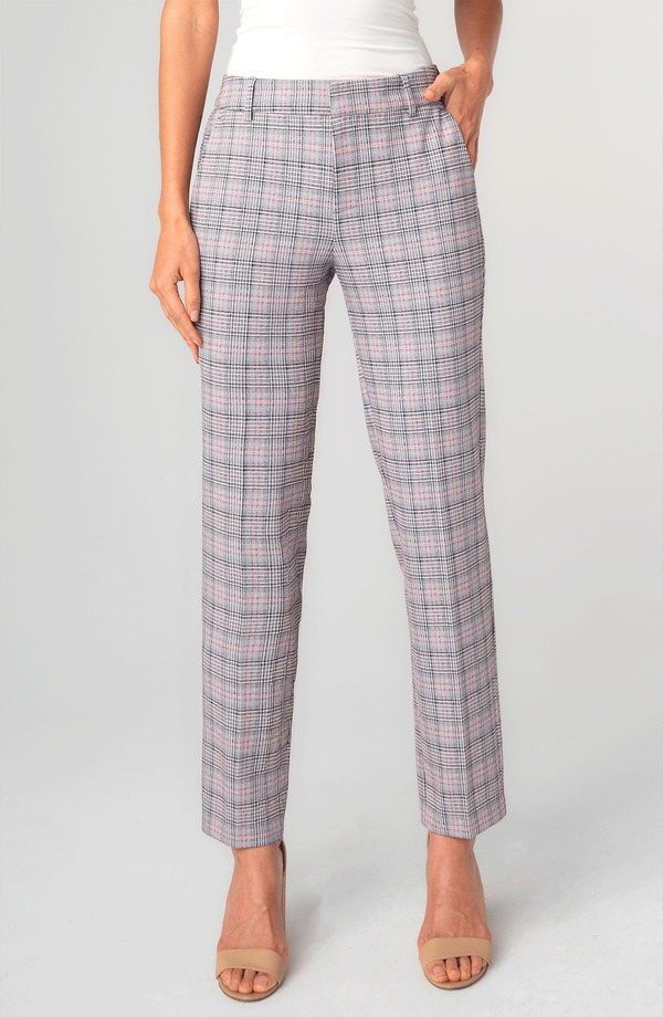 リヴァプール ロサンゼルス レディース ボトムス レギンス パンツ Liverpoolos Angeles Kelsey Plaid Tapered Pants Grey/ Blush Plaid グレー