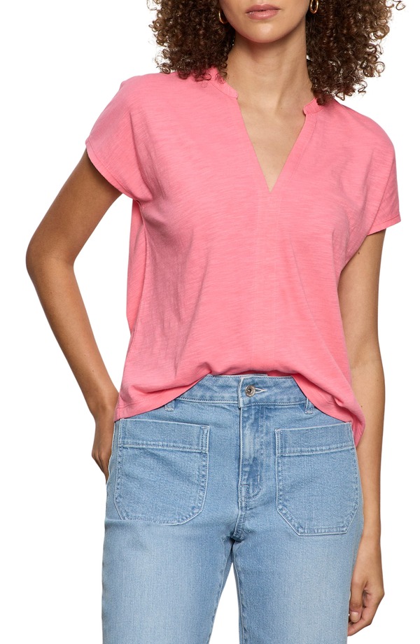 駆け込み寺 レディース トップス プルオーバー 綿織物 Sanctuary Organicotton Blend Split Neck T-Shirt Bloom Pink サクラ色