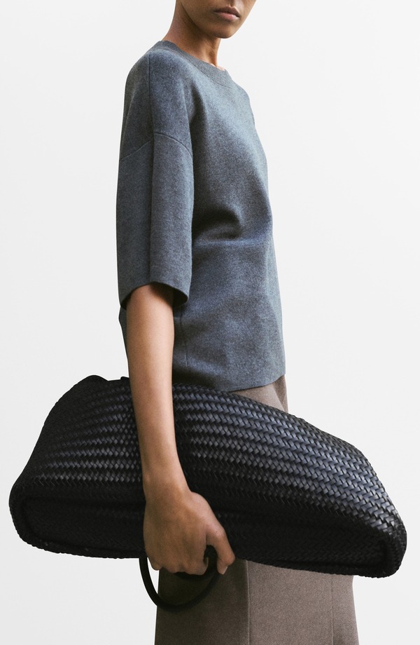 マンゴ レディース アウター パーカー・スウェット セーター MANGOversize Short Sleeve Sweater Charcoal チャコール｜ReVida 店