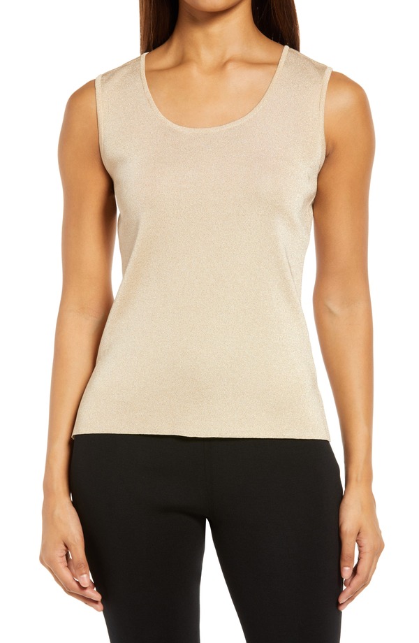 ミンウォン レディース トップス シャツ Ming Wang Scoop Neck Shell Gold ゴールド