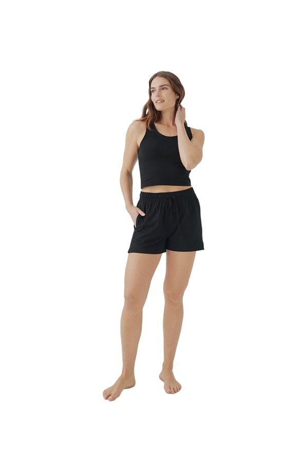 パクト レディース ボトムス 二分の一ズボン下・さる股引き 綿織物 Pact Organicotton Cool Stretch Lounge Short Black 黒いこと