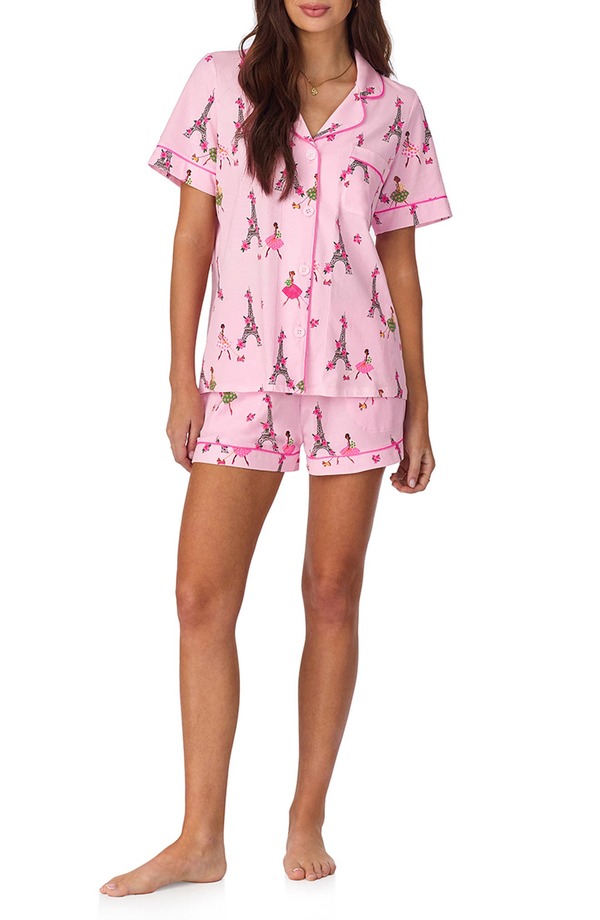 ベッドヘッドパジャマ レディース アンダーウェア ナイトウェア プリント ジャージー BedHead Pajamas Print Stretch Jersey Short Pajamas Tres Chic