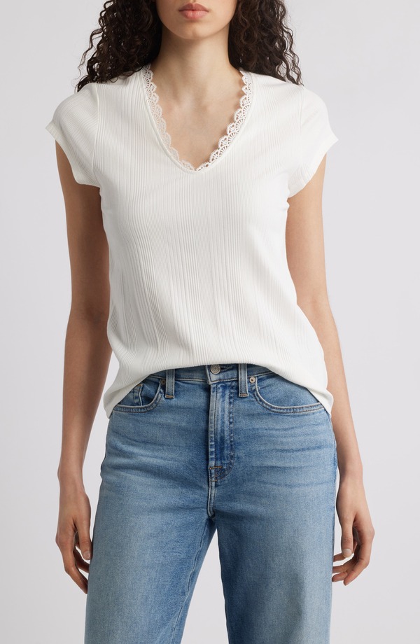 ウィット&ウィズダム レディース トップス シャツ リブニット Wit & Wisdom Variegated Rib Knitop Off White オフホワイト