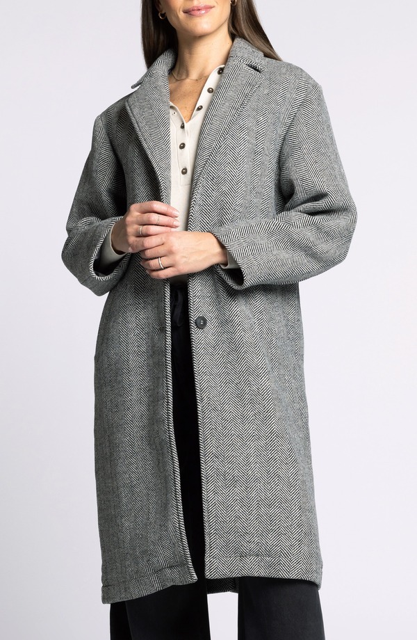 スレッドアンドサプライ レディース アウター ジャケット・ブルゾン コート Thread & Supply Catalina Herringbone Coat Charcoal Melange チャコール