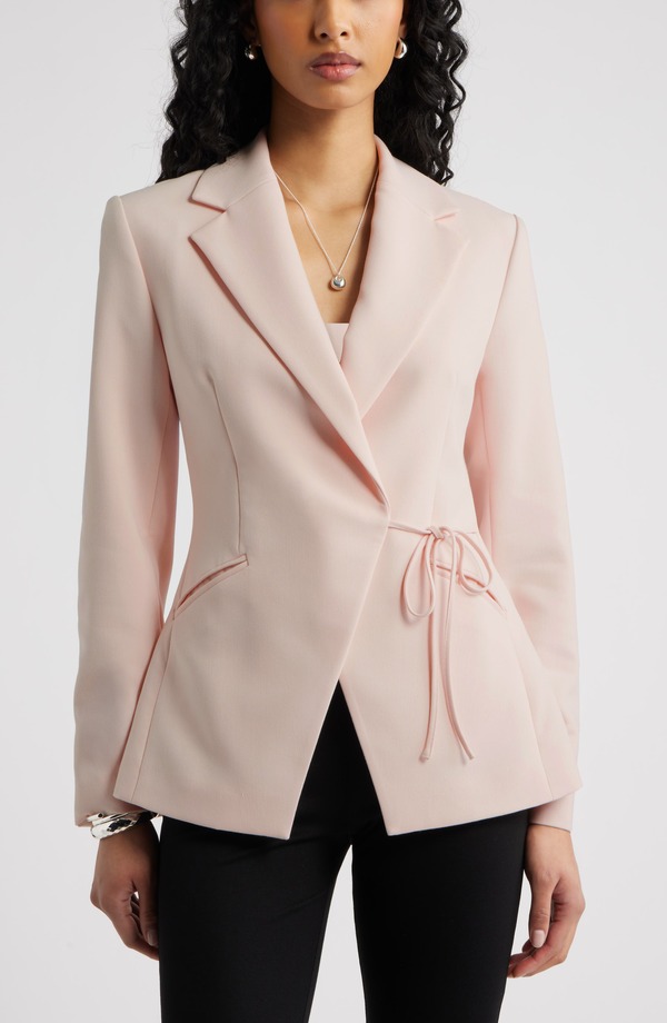 オープンエディット レディース アウター ジャケット・ブルゾン ブレザー Open Edithe Icon Side Tie Blazer Pink Peony Bud ピンク
