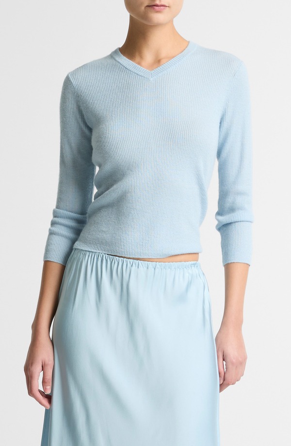 ヴィンス レディース アウター パーカー・スウェット プルオーバー 地絹 編み物 Vince Cashmere \u0026 Silknit Sweater Clearwater