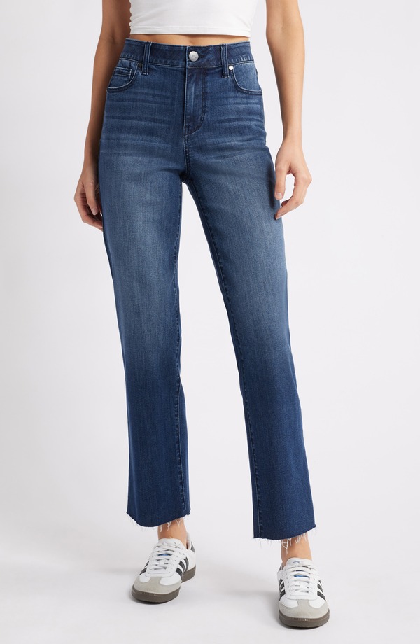 1822 デニム レディース ボトムス デニムパンツ ストレート ハイウエスト ジーンズ 1822 Denimagic Waistband High Waistraight Leg Jeans Grayden