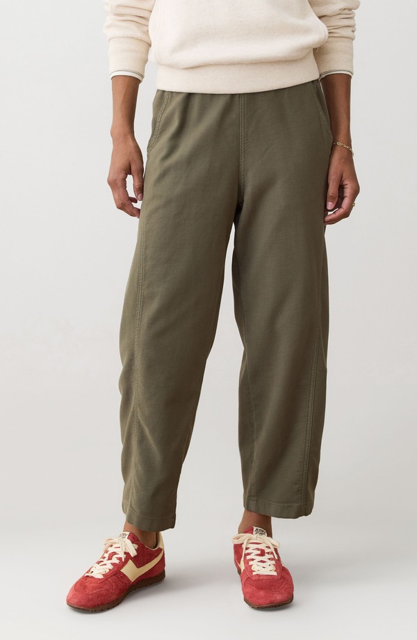 米国海兵隊員 度合い レディース ボトムス レギンス ズボン下 Marine Layer Jessie Barreleg Twill Pants Dusty Olive オリーブ