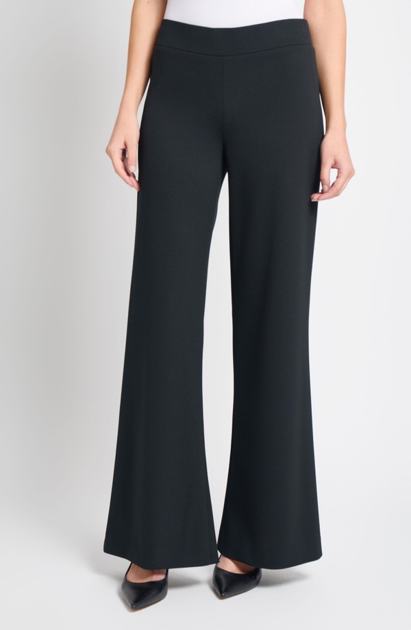 ミンウォン レディース ボトムス レギンス 縮緬 ズボン下 Ming Wang Stretch Deco Crepe Wide-Leg Pants Black 黒いこと