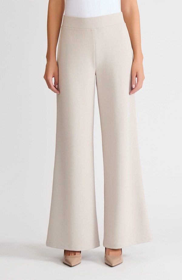 ミンウォン レディース ボトムス レギンス 縮緬 ズボン下 Ming Wang Stretch Deco Crepe Wide-Leg Pants Limestone