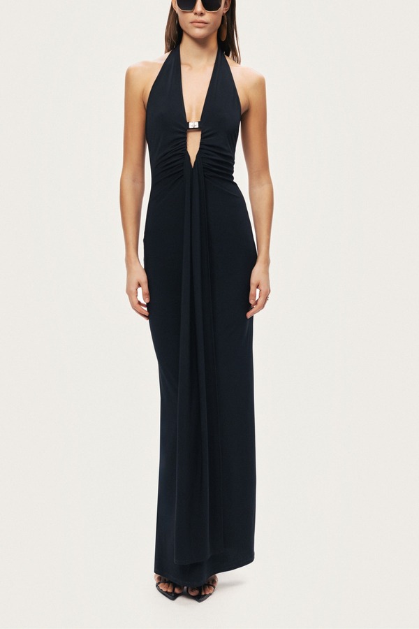 ノクチューン レディース トップス ワンピース カットアウト マキシ ホルター Nocturne Halter Neck Cut-Out Maxi Dress Black ブラック
