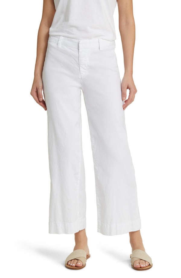 真っ正直 ＆ アイリーン レディース ボトムス レギンス ワイドレッグ ズボン下 Frank \u0026 Eileen Wexford Wide Leg Pants White Preformance Linen 白いこと