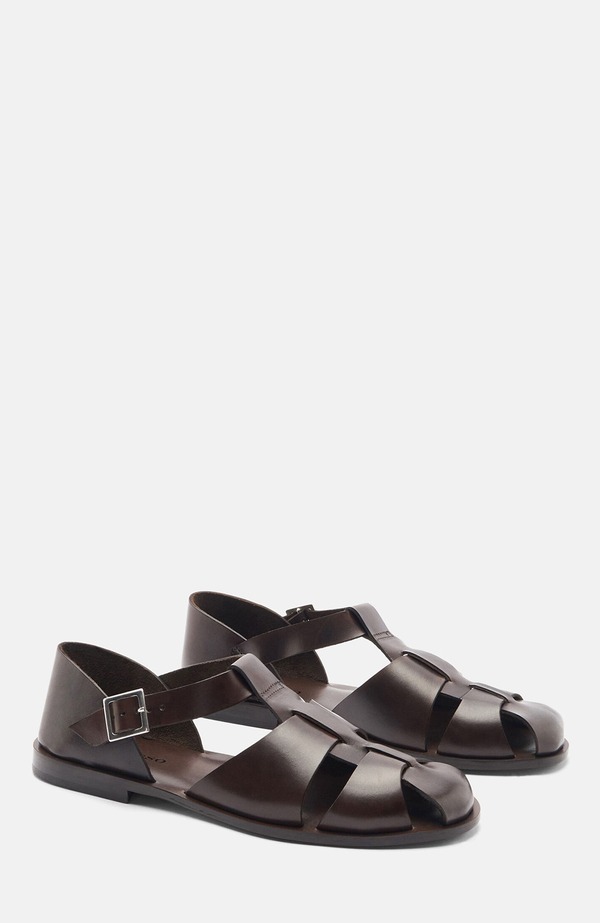 スカロッソ メンズ シューズ サンダル SCAROSSO Apollo Sandals Brown - Calf ブラウン｜ReVida 店