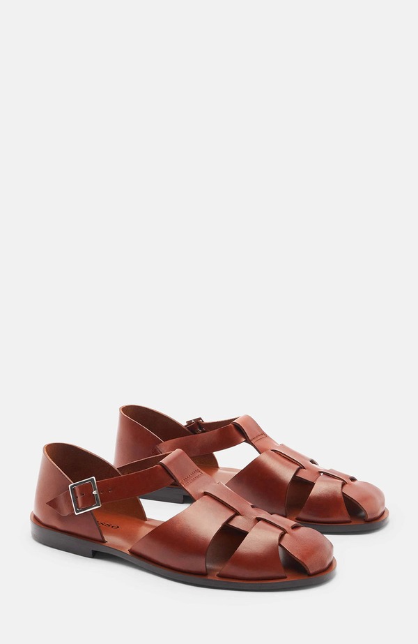 スカロッソ メンズ シューズ サンダル SCAROSSO Apollo Sandals Cognac - Calf