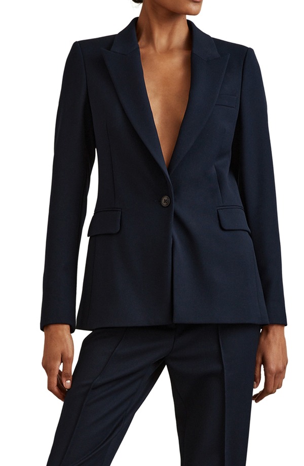レイス レディース アウター ジャケット・ブルゾン ブレザー Reiss Gabi Peak Lapel Blazer Navy ネイビー