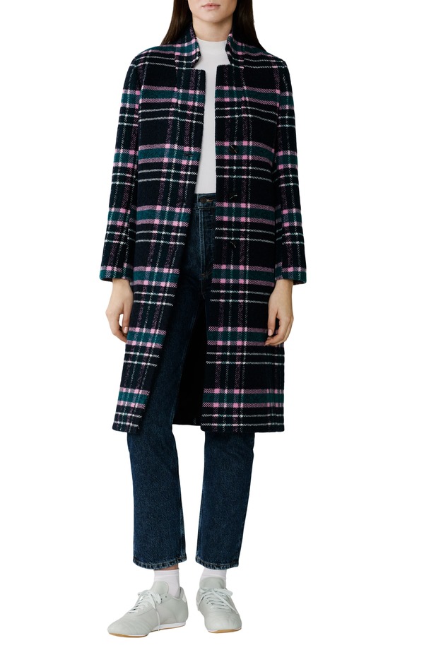 ソイアアンドキョー レディース アウター ジャケット・ブルゾン コート Soia & Kyo Diane Plaid Single Breasted Coat Indigo Multi インディゴ