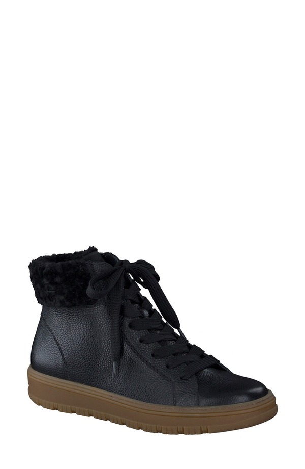 ポール・グリーン レディース シューズ スニーカー Paul Green Cambria High Top Sneaker Black Leather ブラック