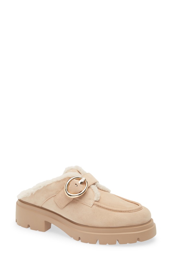 スチュアート ワイツマン レディース シューズ スリッポン・ローファー Stuart Weitzman Benni Genuine Shearling Mule Adobe/ Vanilla