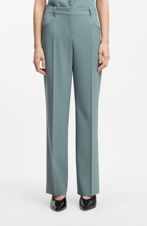 主任者 レディース ボトムス レギンス ワイドレッグ ズボン下 BOSS Tilda Pleat Wide Leg Pants Reef