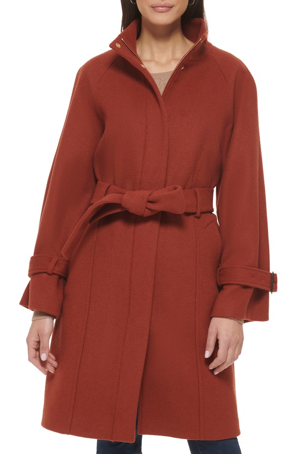 コールハーン レディース アウター ジャケット・ブルゾン コート Cole Haan Melton Belted Coat Rust ラスト