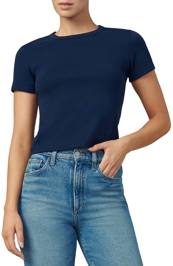 ジョーズ レディース トップス Tシャツ Joe's The Baby Tee Navy ネイビー｜ReVida 店